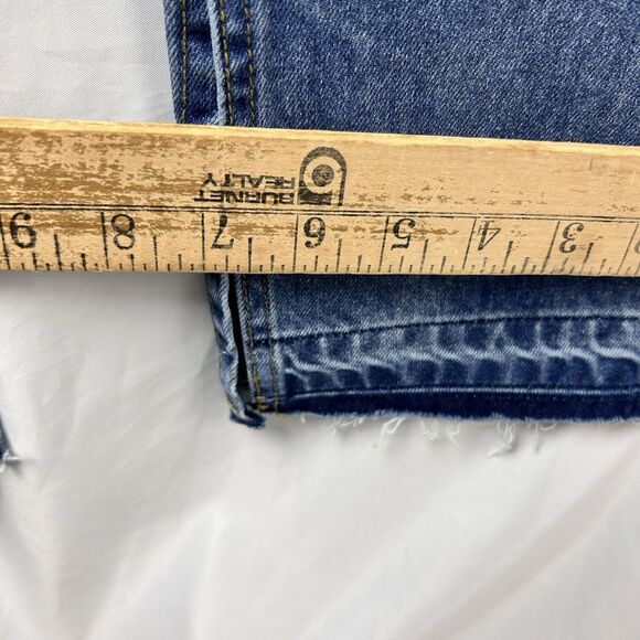 Anthropologie EVIDNT Slim Lamia Jeans Womens 26 Blue Split Ankle Expose Zip Fly - Picture 9 of 11